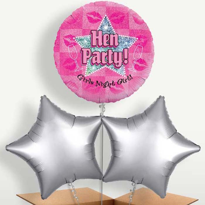 Hen Party Night Out Balloons in a Bunch Inflated with Helium | Party Save Smile