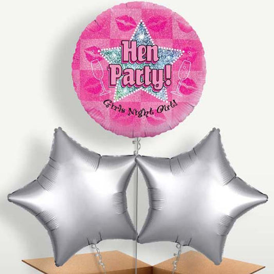 Hen Party Night Out Balloons in a Bunch Inflated with Helium | Party Save Smile