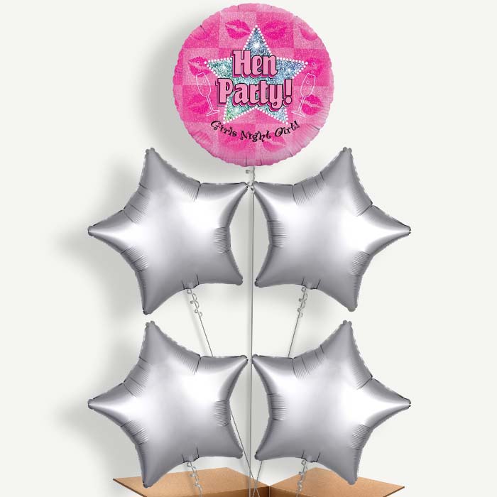 Hen Party Night Out Balloon Cluster Inflated with Helium | Party Save Smile