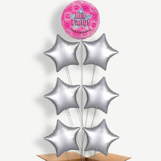 Hen Party Night Out Balloon Arrangement Inflated with Helium | Party Save Smile