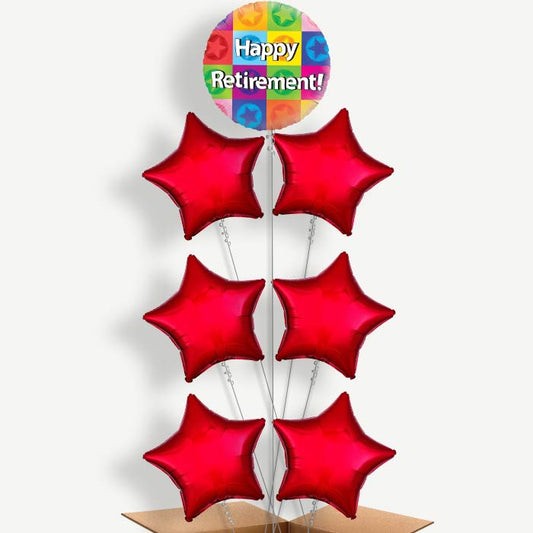 Retirement Star Balloon Arrangement Inflated with Helium | Party Save Smile
