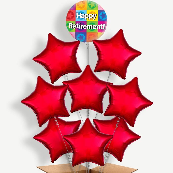 Retirement Star Balloon Bundle Inflated with Helium | Party Save Smile