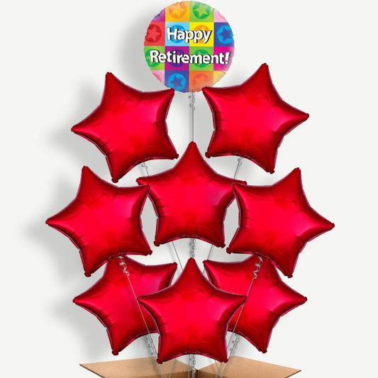 Retirement Star Balloon Bundle Inflated with Helium | Party Save Smile