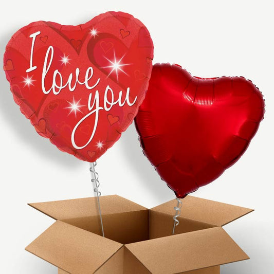 I Love You (Sparkle) Helium Balloon Pair | Party Save Smile