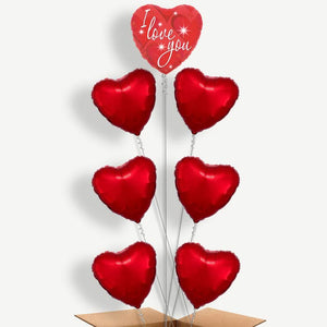 I Love You Sparkle 7 Balloon Arrangement Inflated with Helium