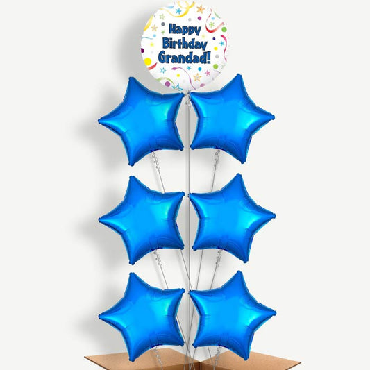 Happy Birthday Grandad Stars Helium Balloon Arrangement | Party Save Smile