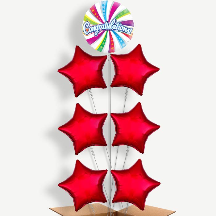 Congratulation Swirls Helium Balloon Arrangement | Party Save Smile