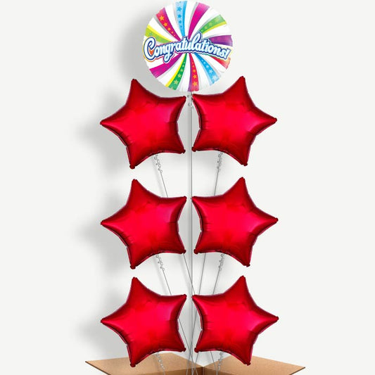 Congratulation Swirls Helium Balloon Arrangement | Party Save Smile