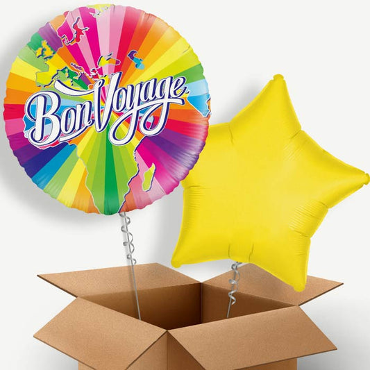 Rainbow Bon Voyage Helium Balloon Couple | Party Save Smile