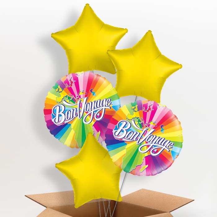 Rainbow Bon Voyage Helium Balloon in a Box - 5 Balloons | Party Save Smile