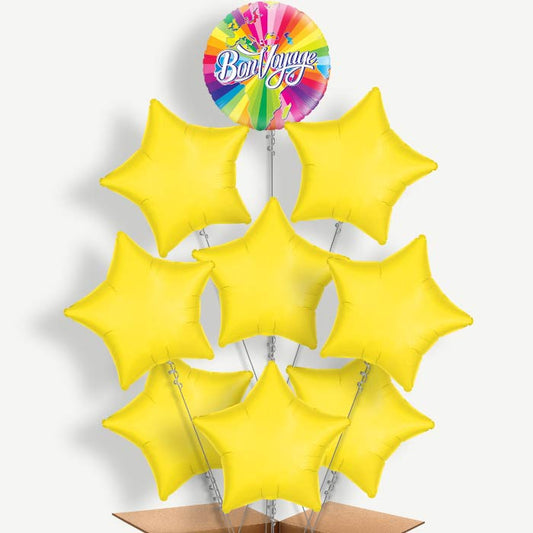 Rainbow Bon Voyage Balloon Bundle Inflated with Helium | Party Save Smile