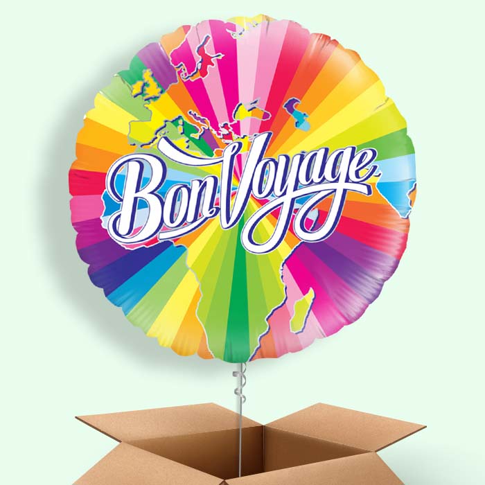 Rainbow Bon Voyage Helium Balloon in a Box - 1 Balloon | Party Save Smile