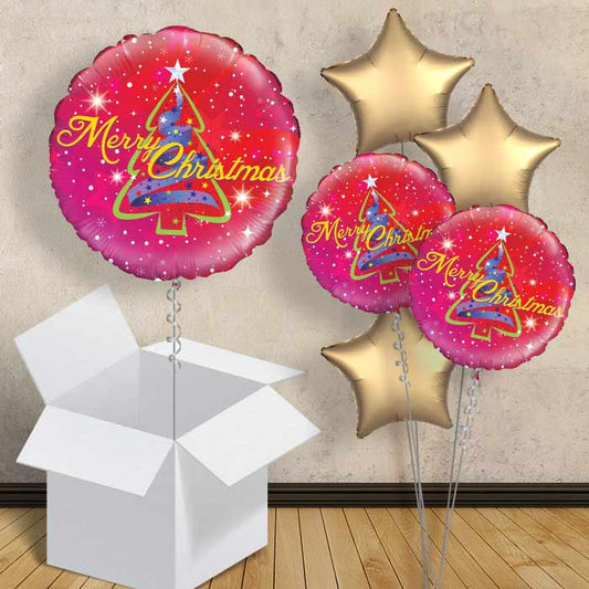 Christmas Tree Merry Christmas Helium Balloon in a Box - 1 Balloon | Party Save Smile