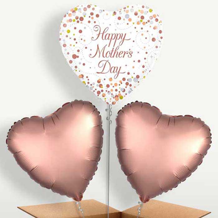 Mother’s Day Confetti Rose Gold Balloon Bunches | Party Save Smile