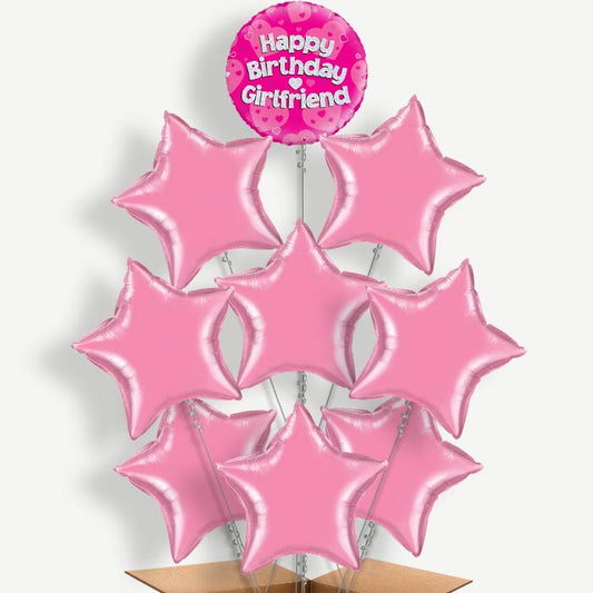 Girlfriend Birthday Pink Hearts Helium Balloon Bundle | Party Save Smile