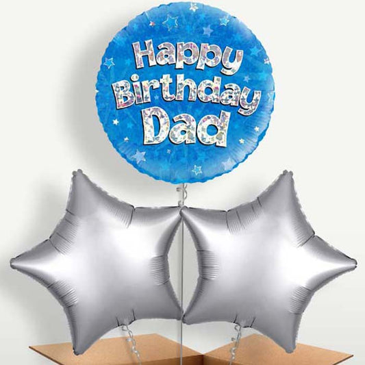 Happy Birthday Dad Blue Balloons in a Bunch | Party Save Smile