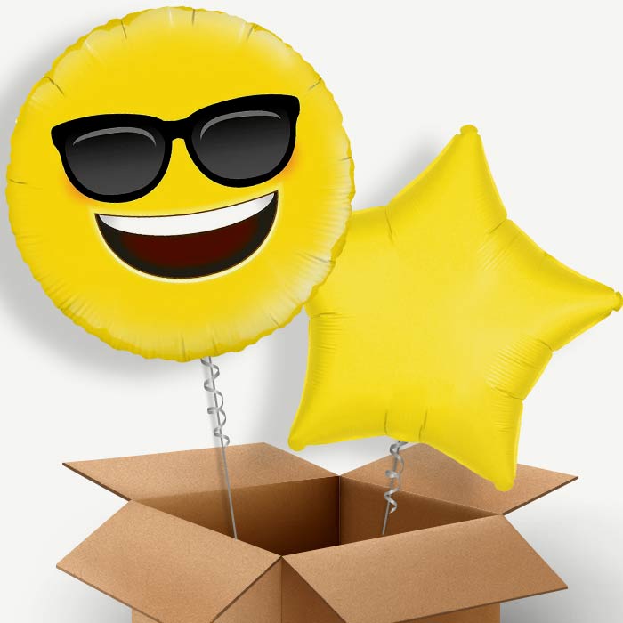 Cool Sunglasses Emoji Helium Balloon Duo | Party Save Smile
