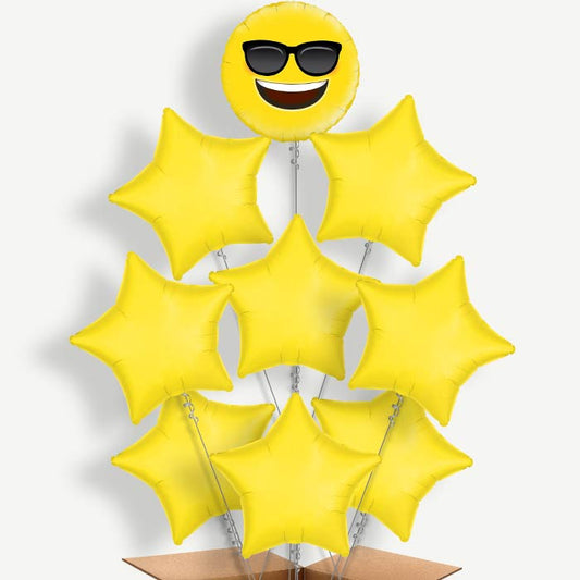 Cool Sunglasses Emoji Helium Balloon Bundle | Party Save Smile