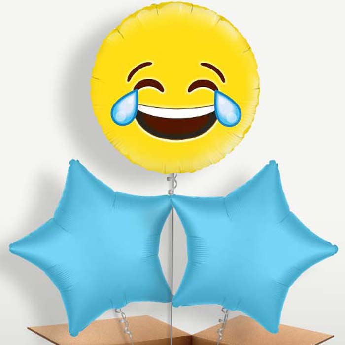 Emoji LOL Trio Balloon Bunch inflated with Helium | Party Save Smile