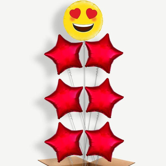 Emoji Heart Eyes Balloon Arrangement Inflated with Helium | Party Save Smile