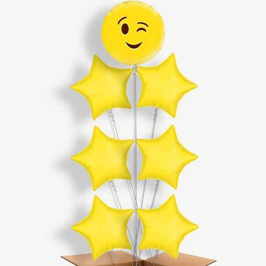 Wink Emoji Helium Balloon Arrangement | Party Save Smile