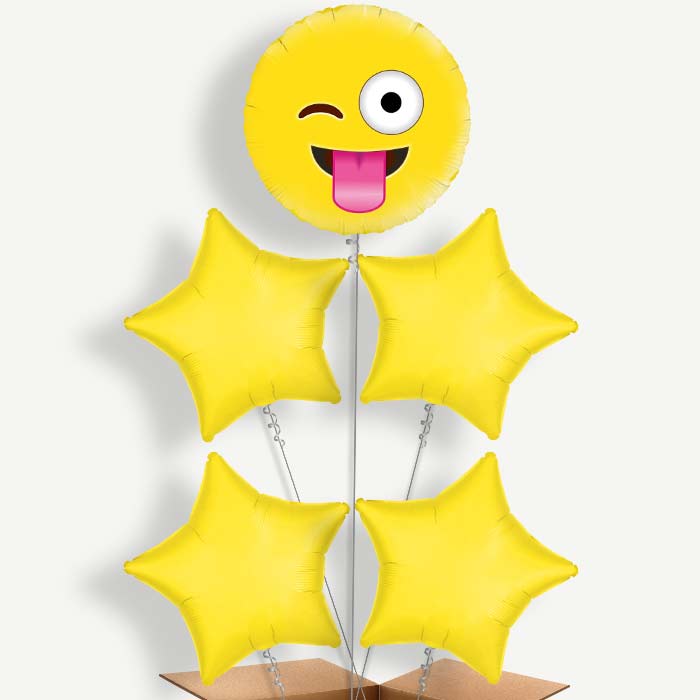 Crazy Emoji Balloon Cluster Inflated with Helium | Party Save Smile