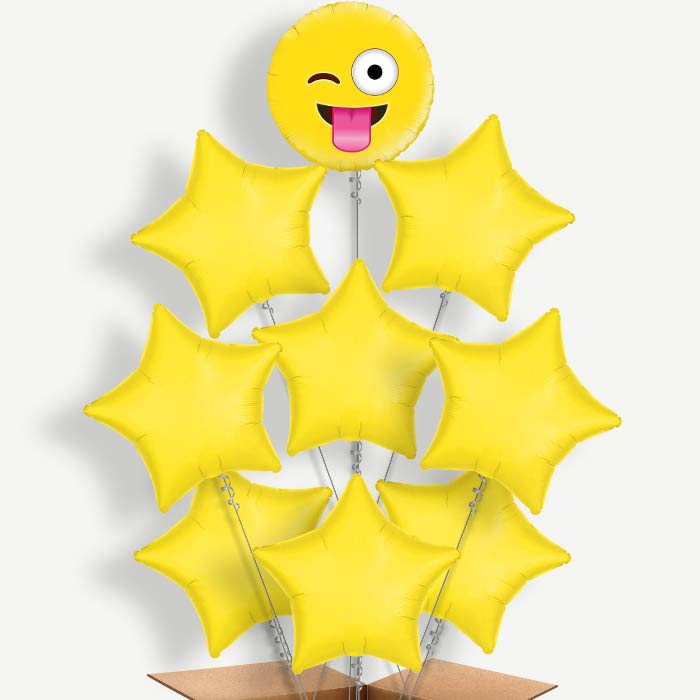 Crazy Emoji Balloon Bundle Inflated with Helium | Party Save Smile