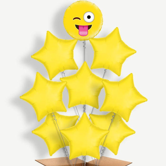 Crazy Emoji Balloon Bundle Inflated with Helium | Party Save Smile
