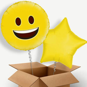 Emoji Happy Helium Balloon Duo
