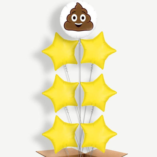 Poop Emoji Balloon Arrangement Inflated with Helium | Party Save Smile