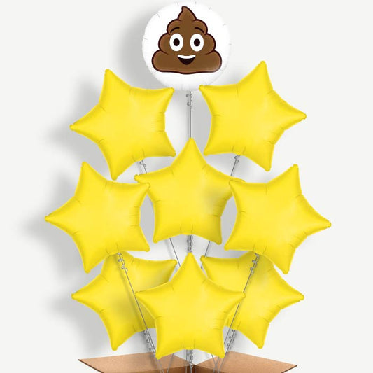 Poop Emoji Balloon Bundle Inflated with Helium | Party Save Smile