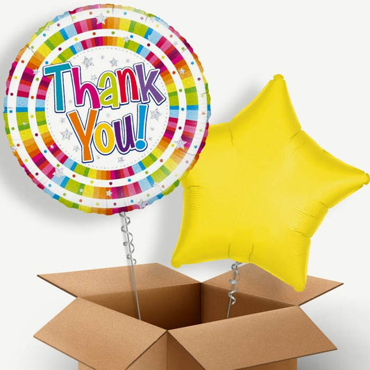 Thank You (Stripes) Helium Balloon Two | Party Save Smile