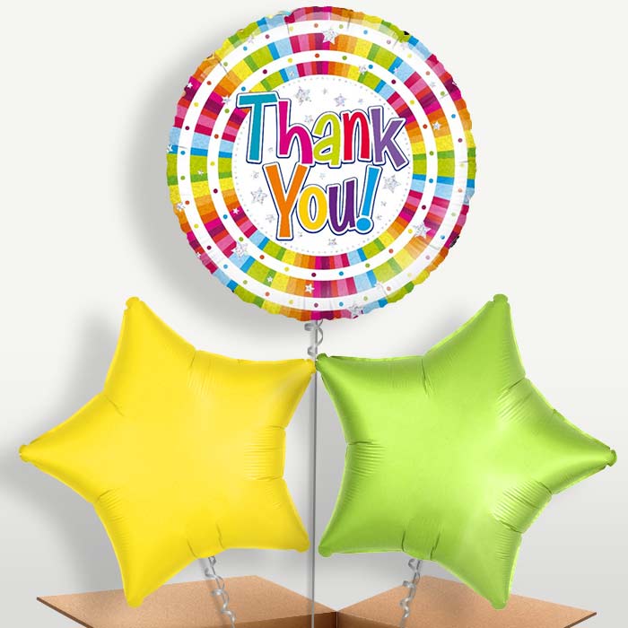 Thank You Stripes Bunch of Balloons inflated with Helium | Party Save Smile