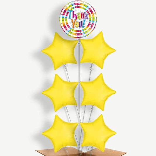 Thank You Stripes Balloon Arrangement Inflated with Helium | Party Save Smile