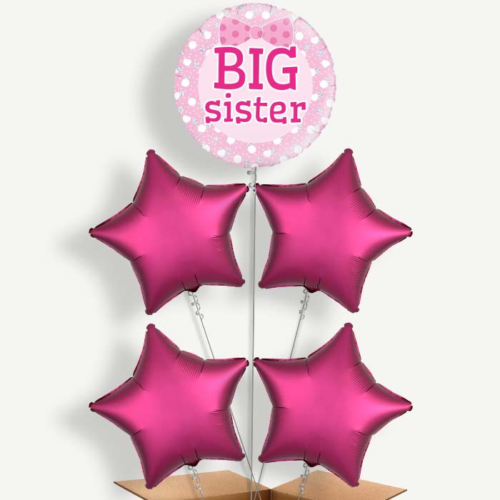 Big Sister Balloon Cluster Inflated with Helium | Party Save Smile