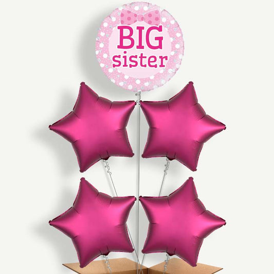 Big Sister Balloon Cluster Inflated with Helium | Party Save Smile