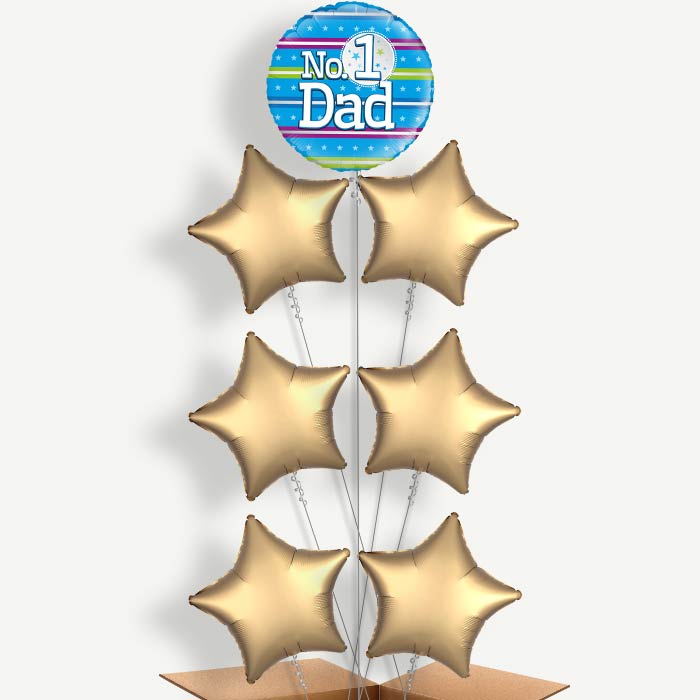 No 1 Dad Balloon Arrangement Inflated with Helium | Party Save Smile