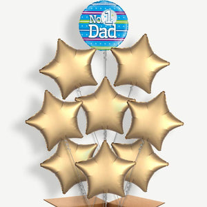 No 1 Dad 9 Balloon Bundle Inflated with Helium