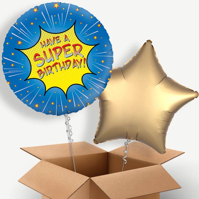Have a Super Birthday Superhero Helium Balloon Pair | Party Save Smile