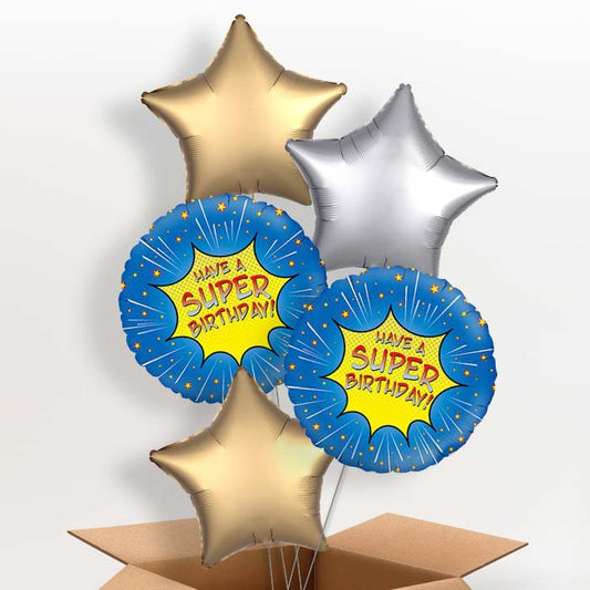 Have a Super Birthday Superhero Helium Balloon Delivery - 5 Balloon | Party Save Smile