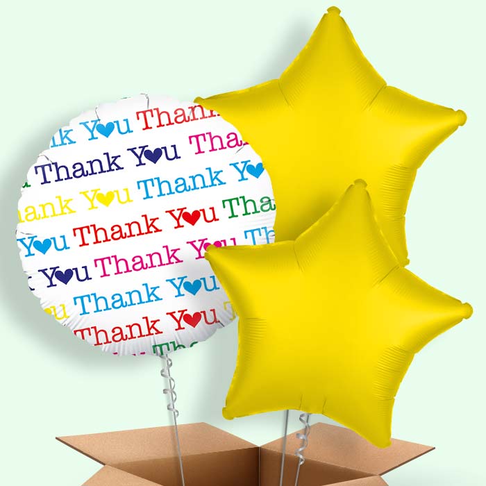 Thank You Heart Helium Balloon in a Box - 3 Balloons | Party Save Smile