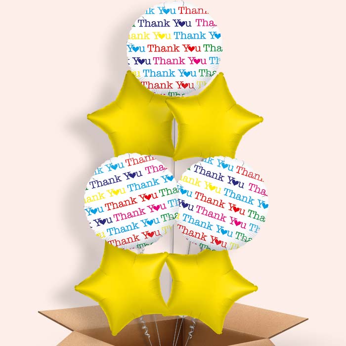 Thank You Heart Helium Balloon in a Box - 7 Balloons | Party Save Smile
