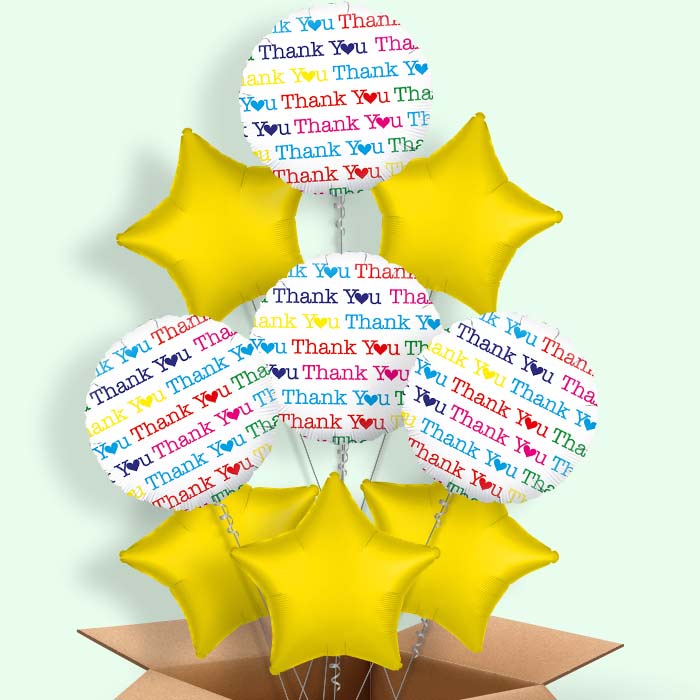 Thank You Heart Helium Balloon in a Box - 9 Balloons | Party Save Smile