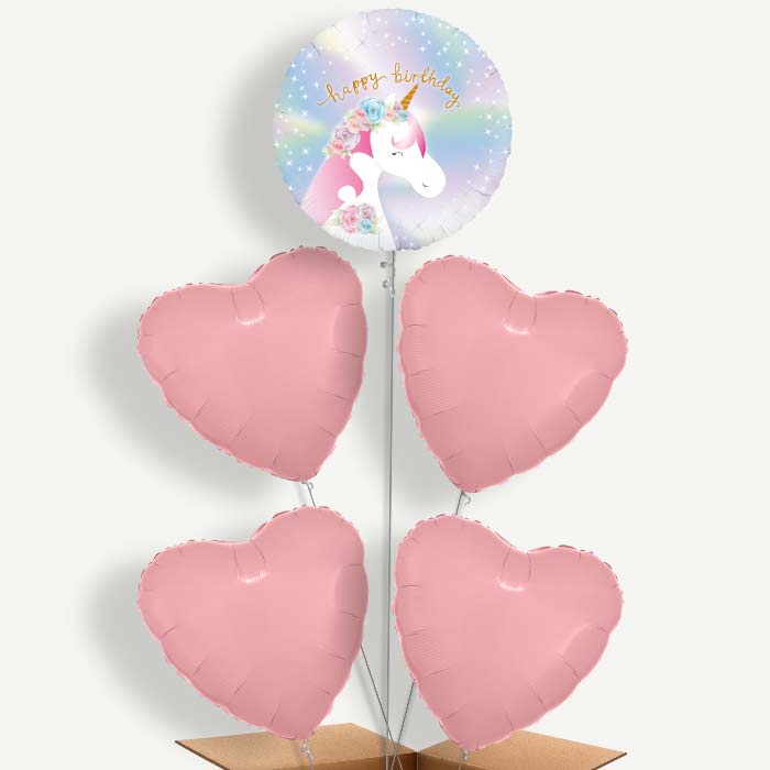 Ombre Unicorn Happy Birthday Helium Cluster Balloons | Party Save Smile