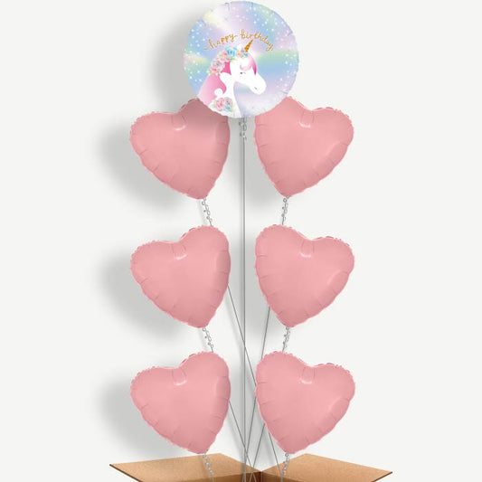 Ombre Unicorn Happy Birthday Helium Balloon Arrangement | Party Save Smile