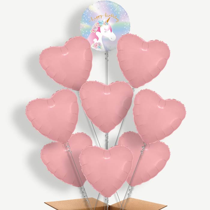 Ombre Unicorn Happy Birthday Helium Balloon Bundle | Party Save Smile
