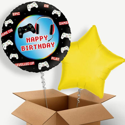 Epic Gamer Happy Birthday Helium Balloon Duo | Party Save Smile