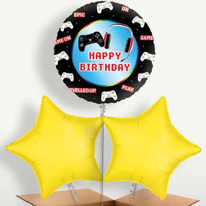 Epic Gamer Happy Birthday Balloon Bunch (Trio)
