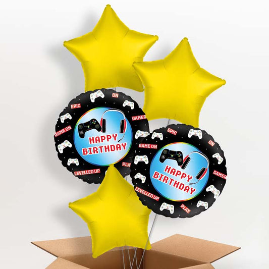 Epic Gamer Happy Birthday Helium Balloon in a Box - 5 Balloons | Party Save Smile