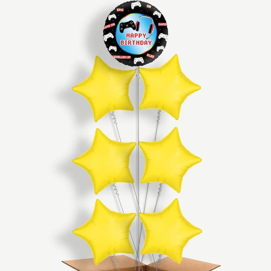 Epic Gamer Happy Birthday Helium Balloon Arrangement | Party Save Smile